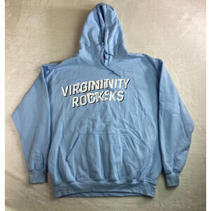 Danny Duncan Virginity Rocks Hoodie Blue Men’s Large L Pullover‎ Misprint Rare
